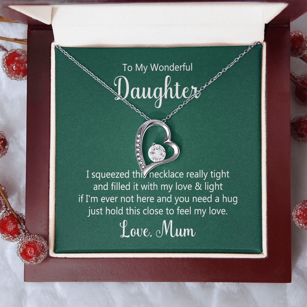 To My Wonderful Daughter Delicate Heart Necklace