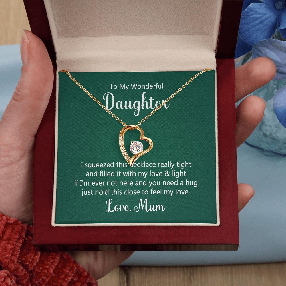 To My Wonderful Daughter Delicate Heart Necklace