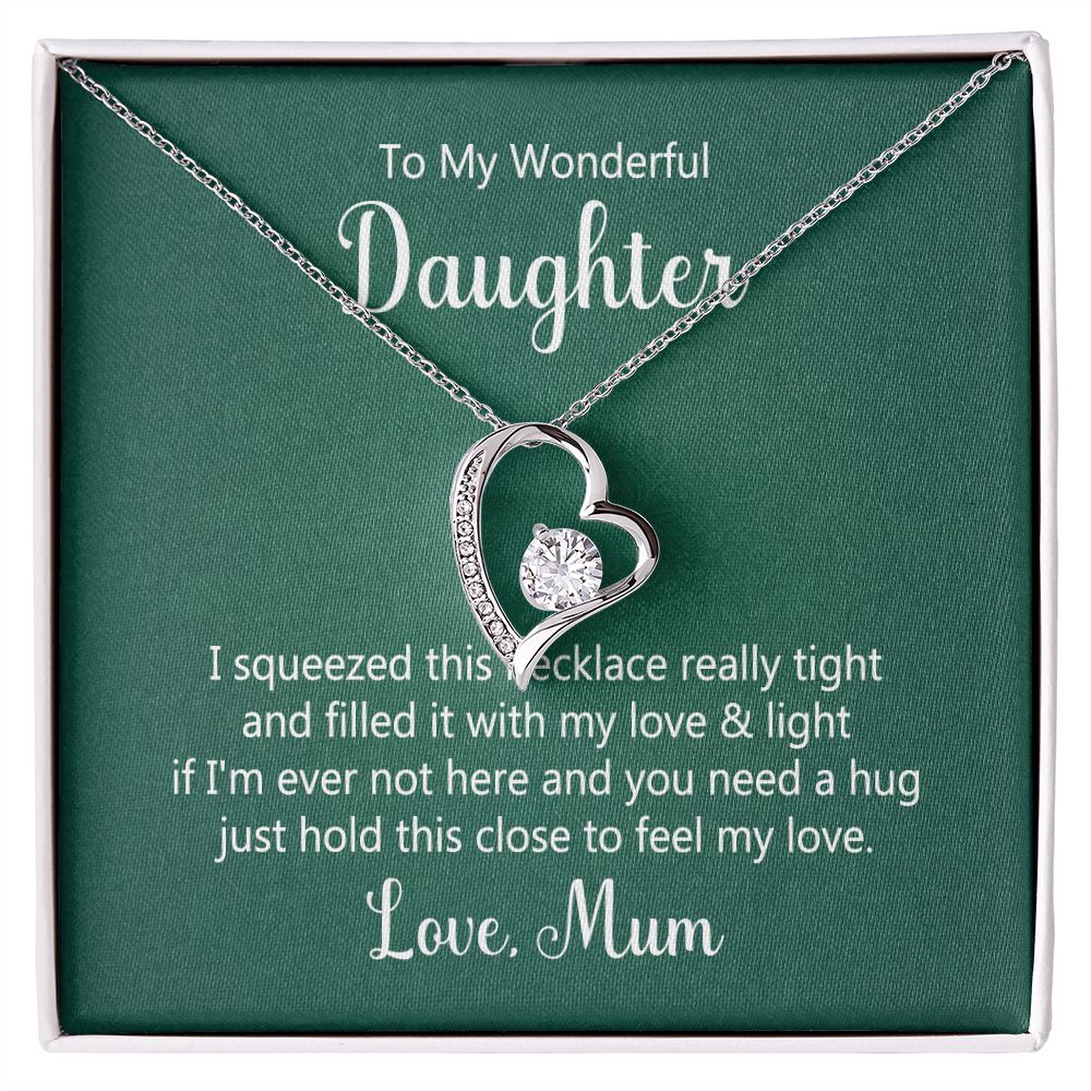 To My Wonderful Daughter Delicate Heart Necklace