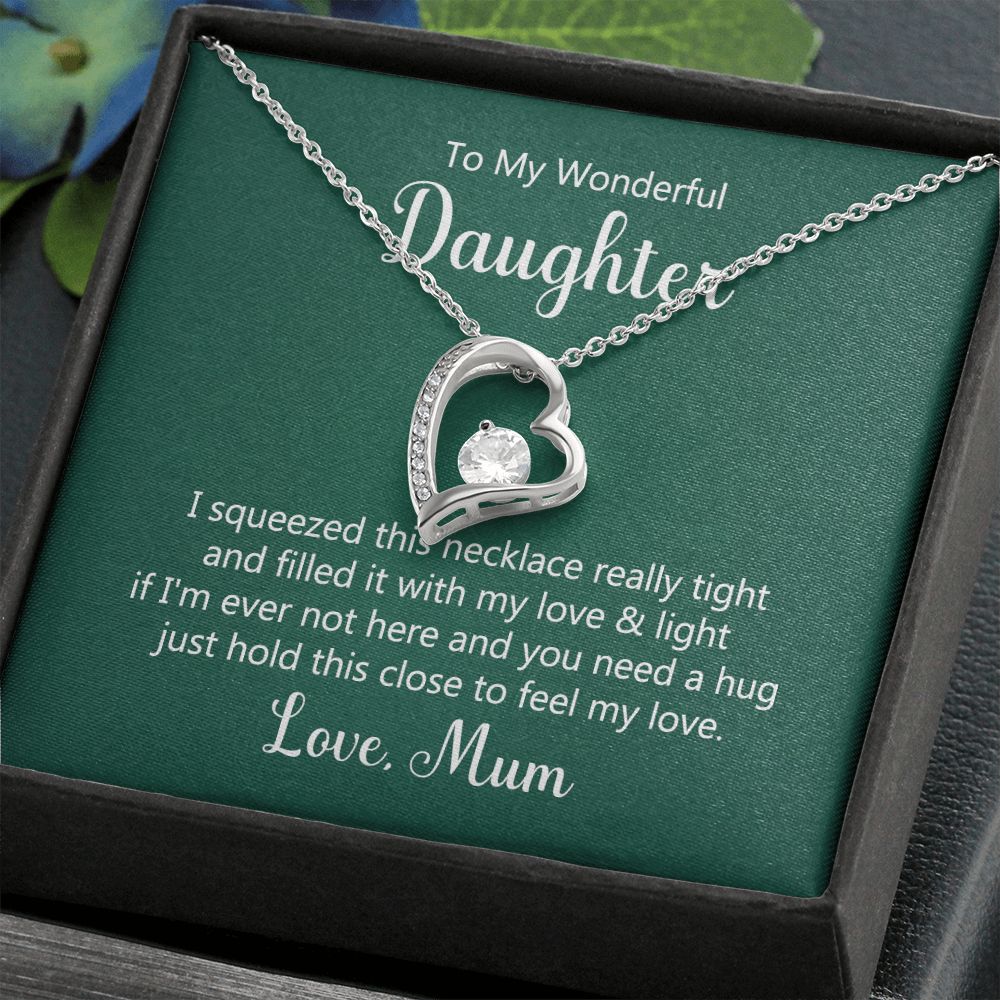 To My Wonderful Daughter Delicate Heart Necklace