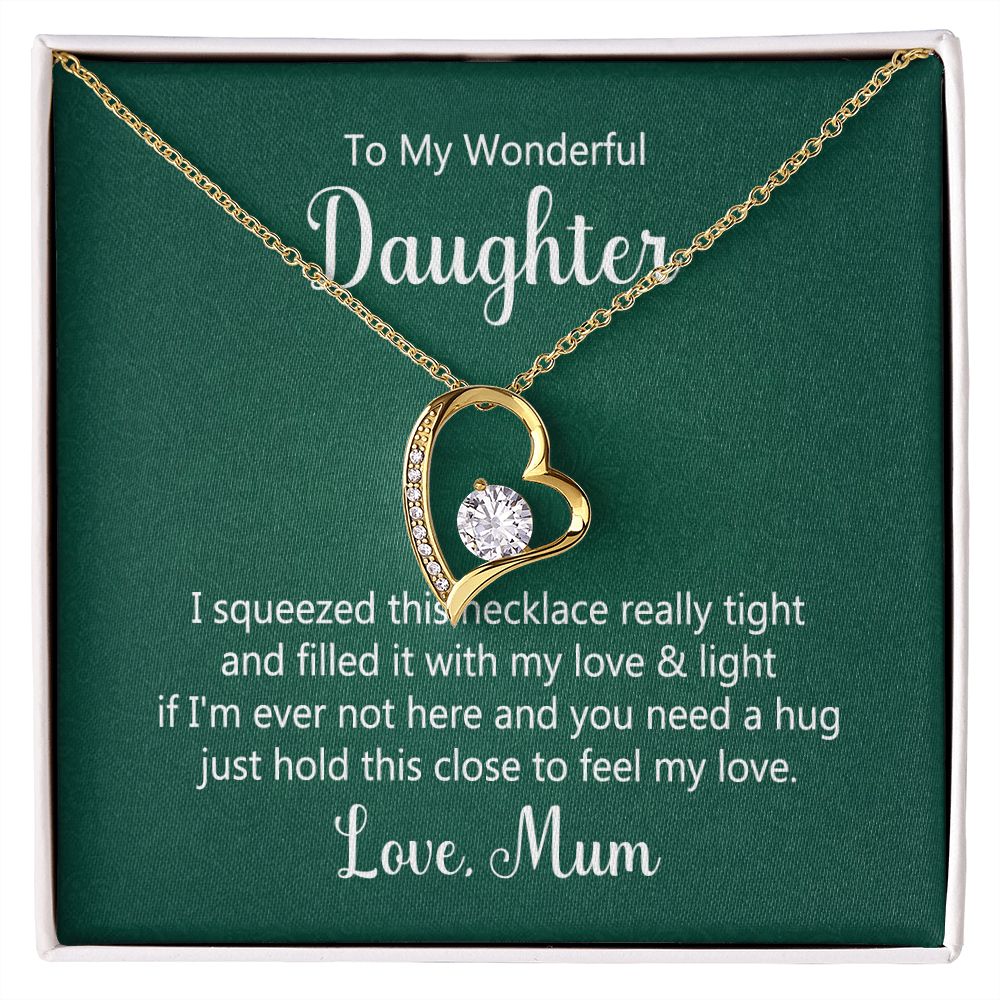 To My Wonderful Daughter Delicate Heart Necklace